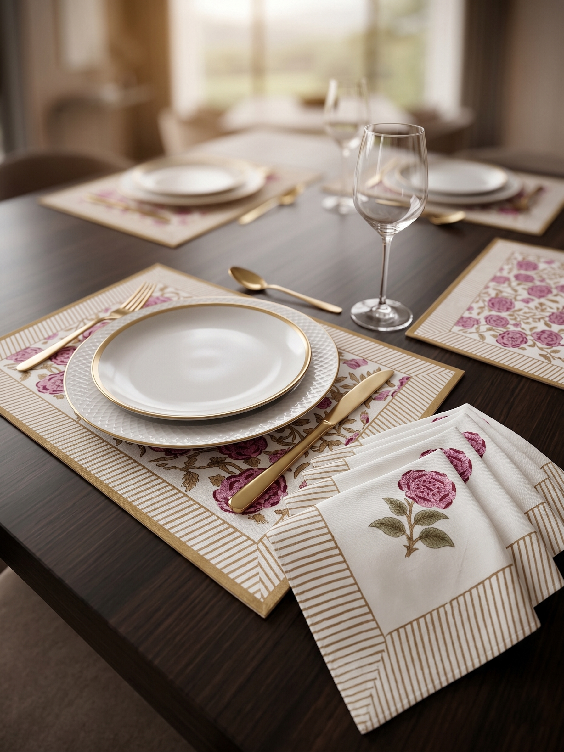 Pink Rose Essgruppe (6-teilig)